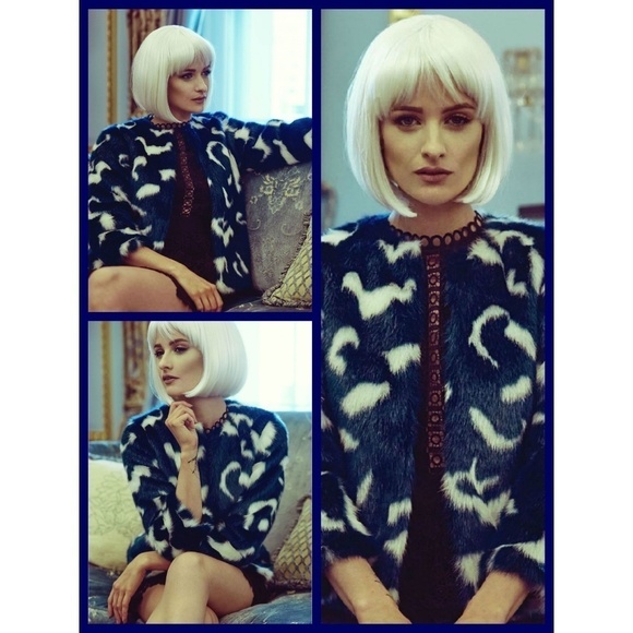 💕TED BAKER💕 Gensine Faux Fur Jacket Jade Marble